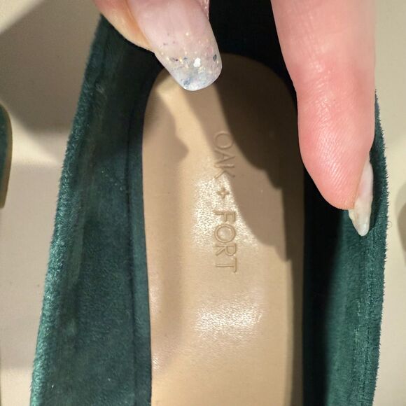 Oak + Fort Microsuede Round Toe Pump - Forest Green 10 - Picture 8 of 9